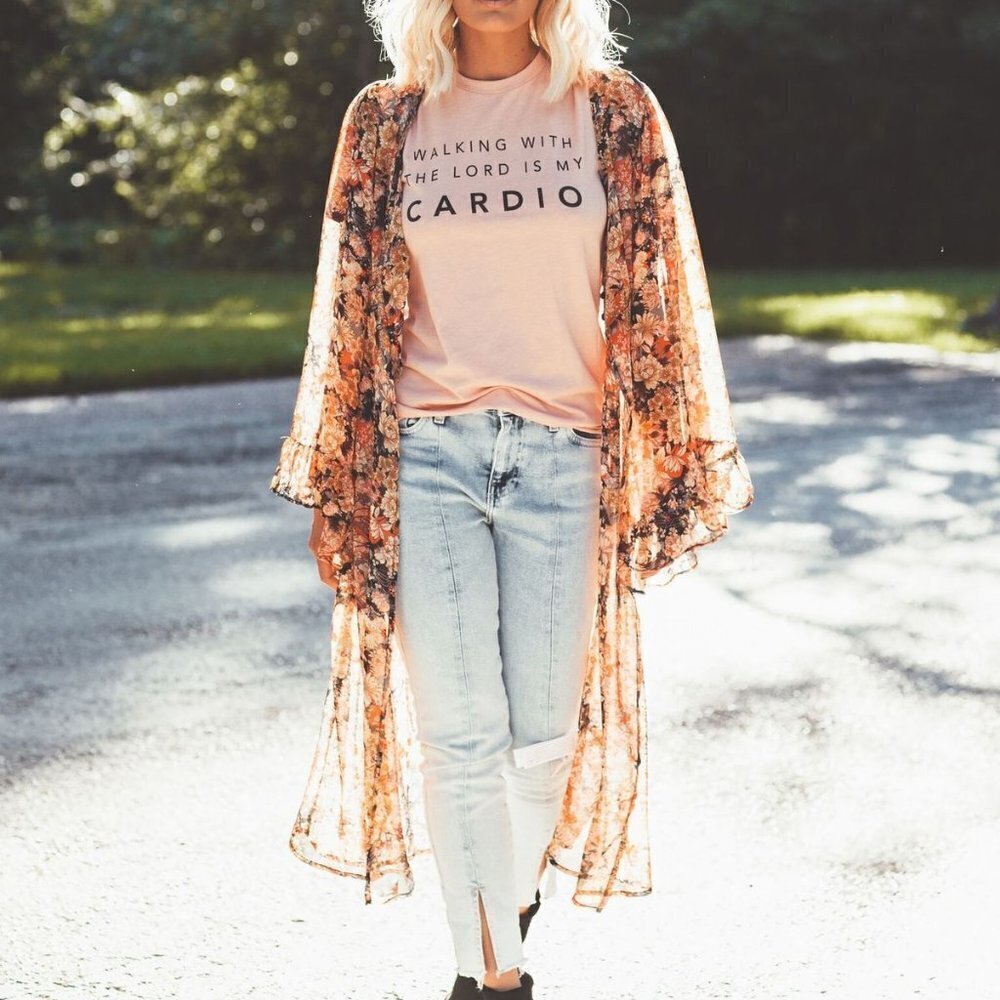 Blush Peach Cardio Short Sleeved Graphic Tee - Picture 3 of 3